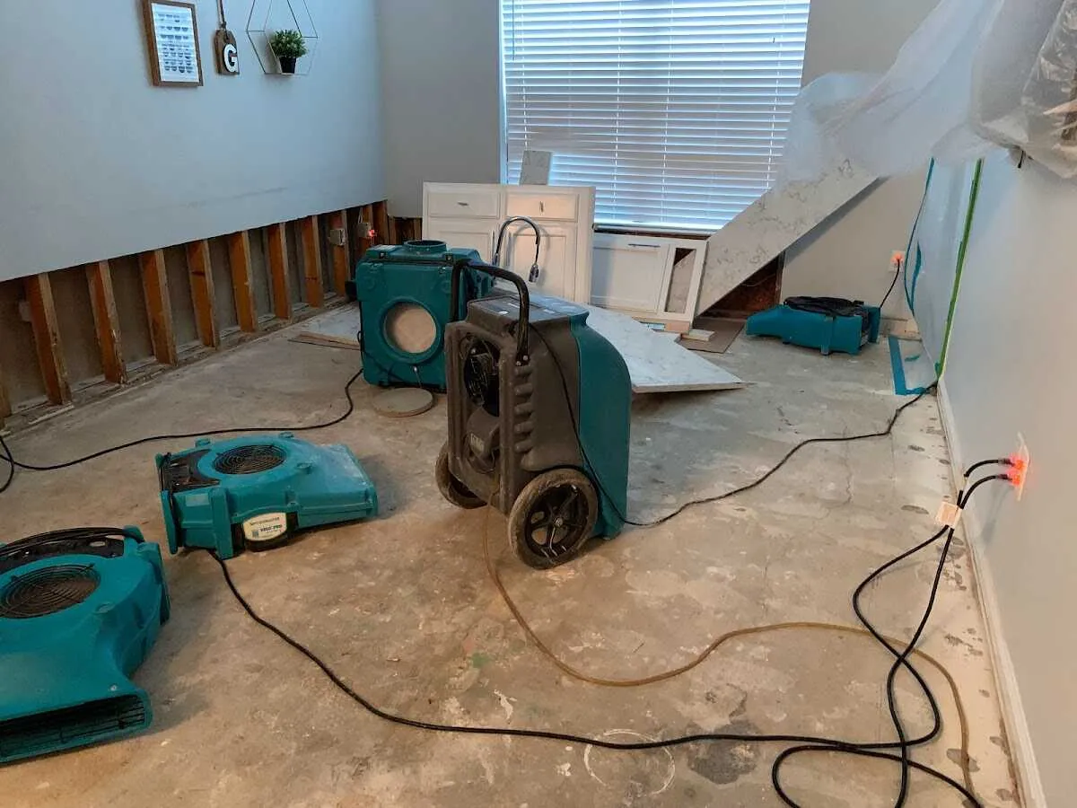 Dehumidifier in flood-cut room for Water Extraction & Removal in New Bern